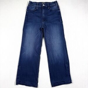 Mother Jeans Womens 28 The Hustler Sidewinder Wide Leg Tongue and Chic Dark Wash